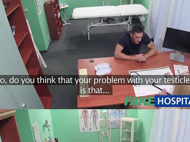 FakeHospital Nurse eases pressure in chaps balls