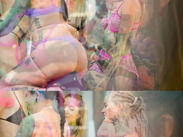 Wild orgy with a group of tattooed models