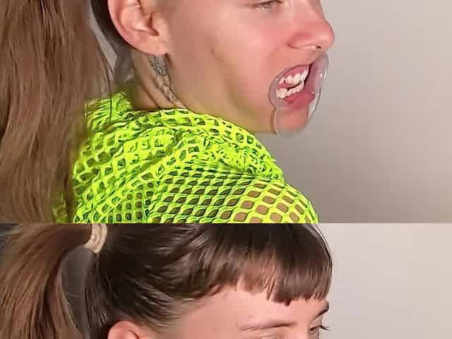 Large Throat Teen Sucks Large Penis - Dental Gag Fetish - Jamie Stone