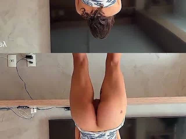 Tiny brunette hair lalin girl coarse anal bang POV