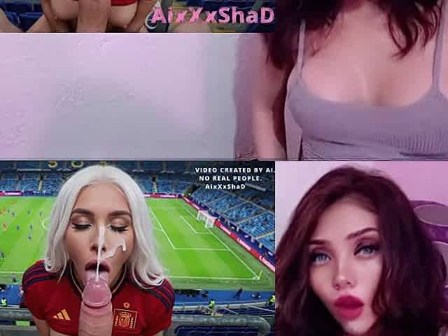 This chab gets the hawt golden-haired in the stadium - AI generated by "Ai xxx Shad" channel