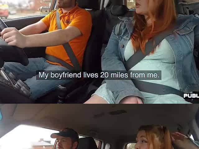 Curvy Ginger Inked Babe Publicly Fucked In Car By Instructor