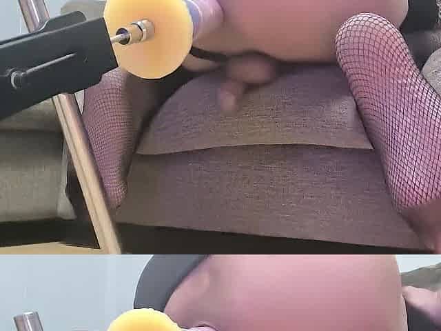 Sissy t-girl cumming hands no hands.