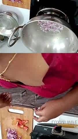 Neighbour Took Video When Wife Cooking in Blouse