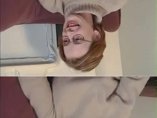 Geeky golden-haired with glasses likes getting jizzed after hard bang