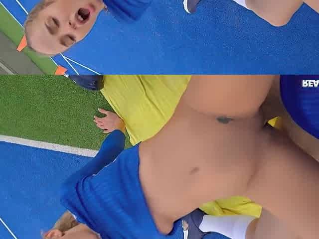 Cute Teen 18+ Fellatio Over Football