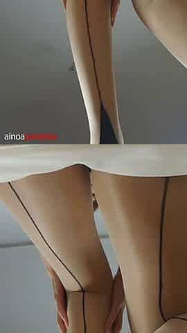 Ainoa legs teasing under chair take off panties