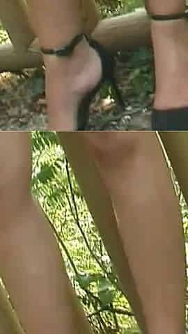 Shameless Blonde Slut Has Solo Sex in the Woods