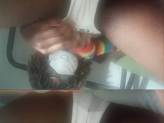 I'm back! CURLY MONSTER-LOVE BUTTON TOMBOY JERKS OFF AND LARGE VIBRATOR ANAL, MULTIPLE ORGASMS