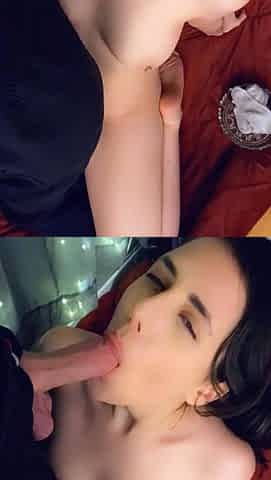Small titted babe gives awesome blowjob