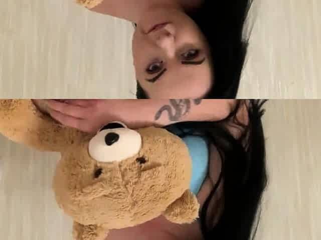 Playful brunette teen reveals her body on webcam