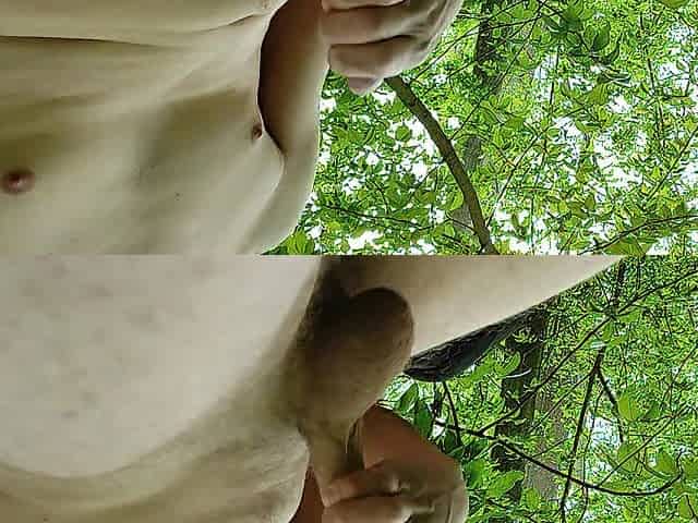Outdoor bizarre masturbate femboy