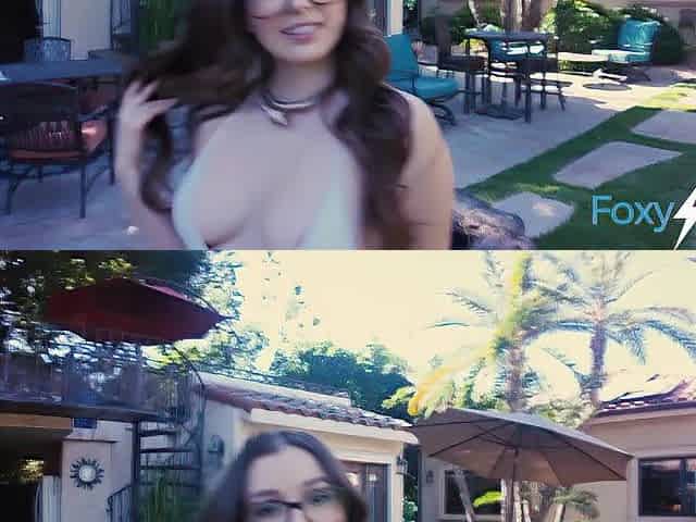 Lewd Leana Lovings Gives her Hawt Body to Fresh Neighbour by the Pool