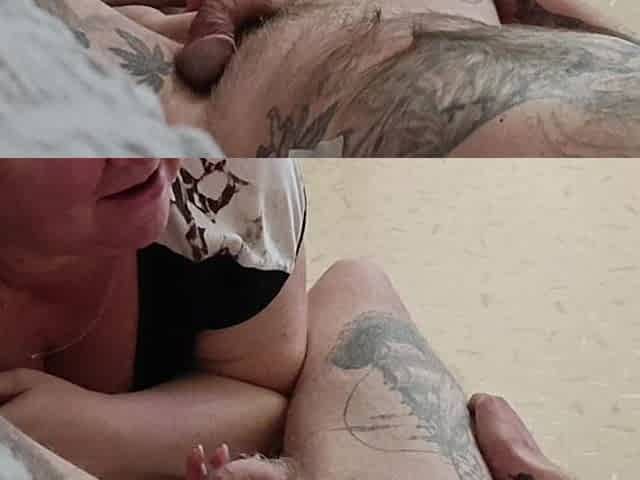 Stepmom Came to Lunch to Suck My Dick and Swallow Cum