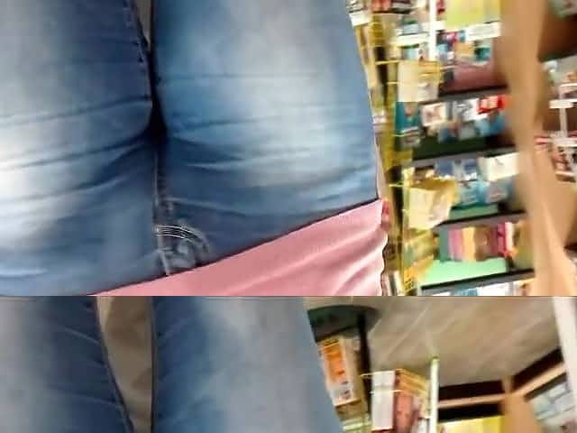 Starched convex pussy in tight jeans
