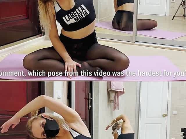 Home Yoga in Pantyhose