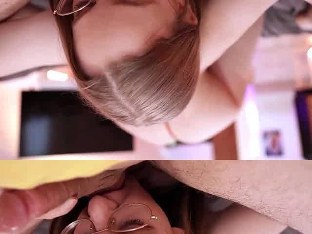Brunette hardcore blowjob