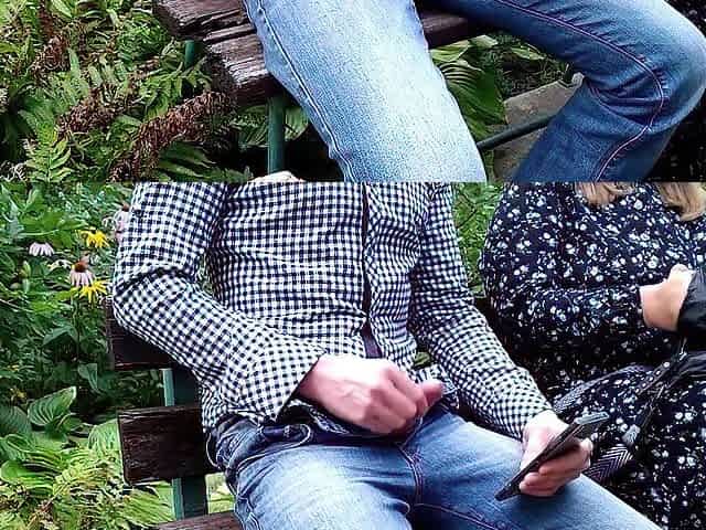 A breasty mother I'd like to fuck put on gloves and made me cum in the park
