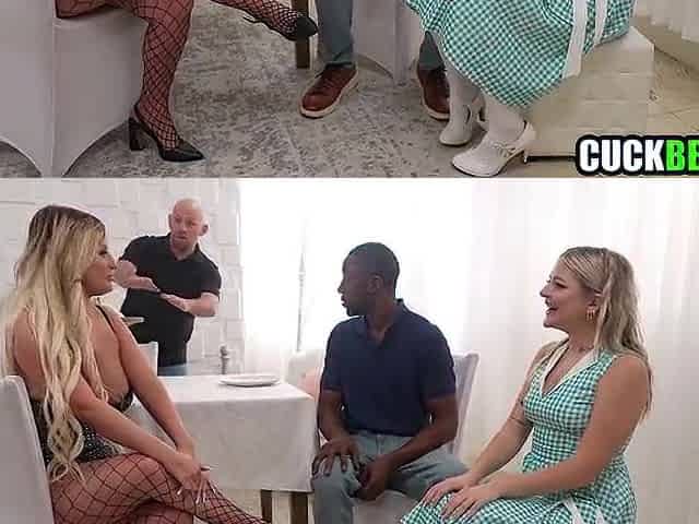 Cuck Spouse Watching Wife Threesomed By BFF & Her Ebony BF