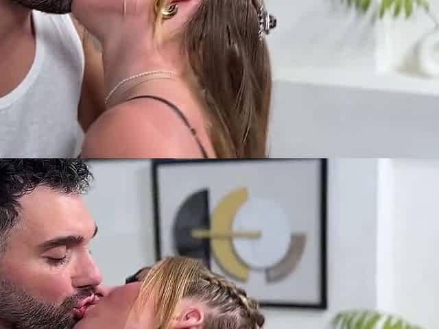 Hot brunette with big boobs gives hot blowjob