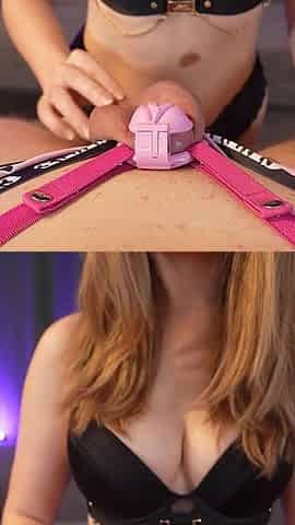 Locking You up in Pink Sissy Chastity