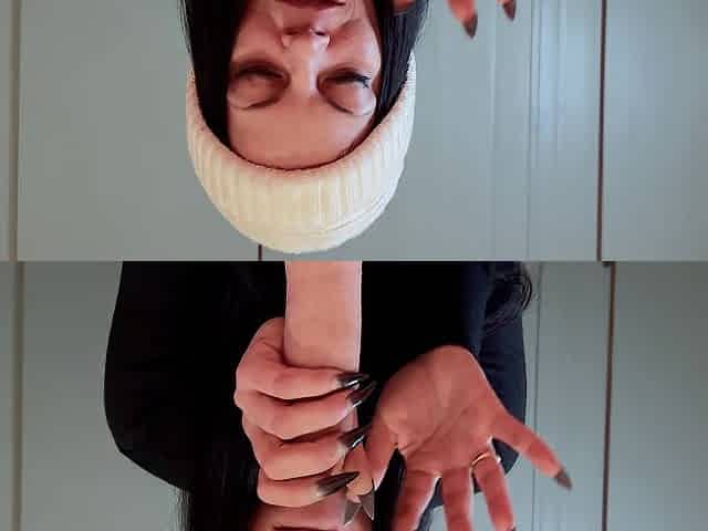Her Eyes Tease Him, Her Sharp Nails Drive Him Wild - Amateur Wife Blowjob