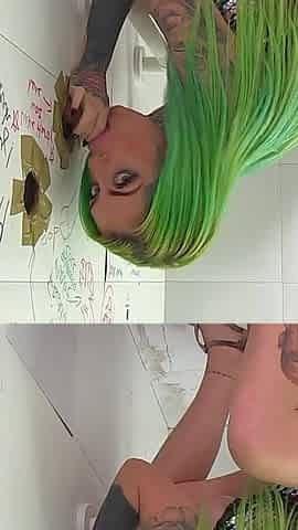 Wild Tattooed Slut Takes on a Blowbang Session Down at the Gloryhole