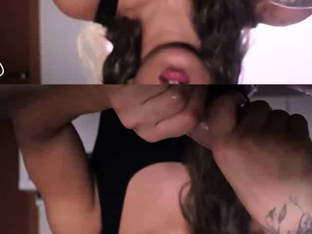 Office cockslut strokes cock, gets covered in spunk - XXX!