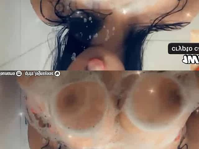 Sexy Latina Lathering up her red-hot stellar body in the bathroom shower - ORAL