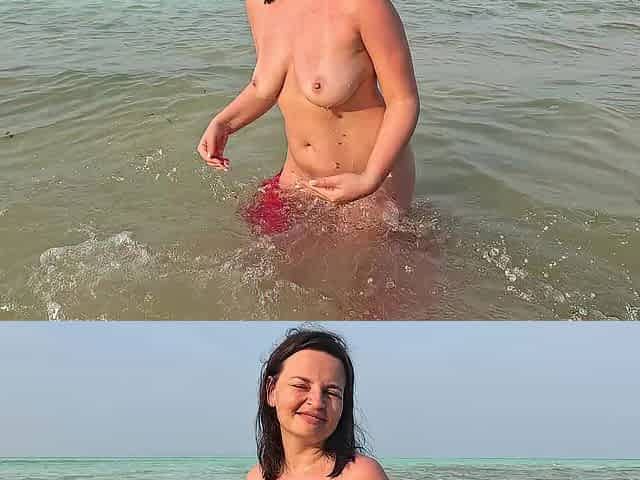 Outdoor oral-job at sea