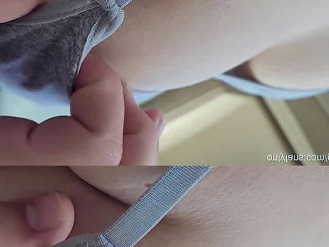 Risky Grinding with My Large Butt on Shy Stepbrother's Knob