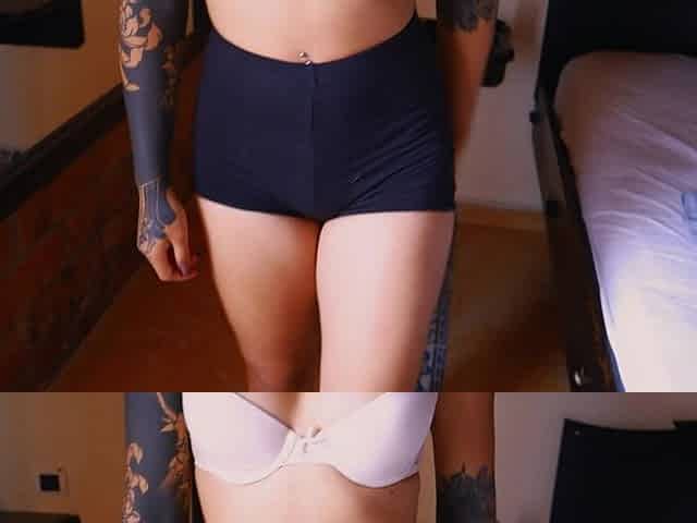Perfect Tattoed Babe Giving Me a Cute Blowjob