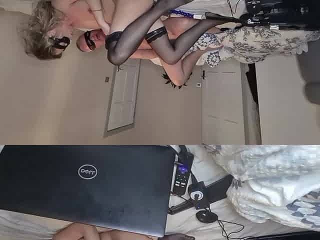 Cheating Wife Talking Dirty with a Huge Dildo in Her Pussy