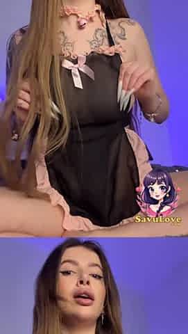 Horny maid Adrianna Savu invites you to penetrate her giant funbags - messy girl!