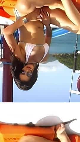 Vacationing beauty fulfills her fantasy of fucking two big cocks