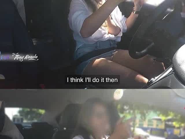 Hawt wife out of pants asking for directions and letting the stranger touch her
