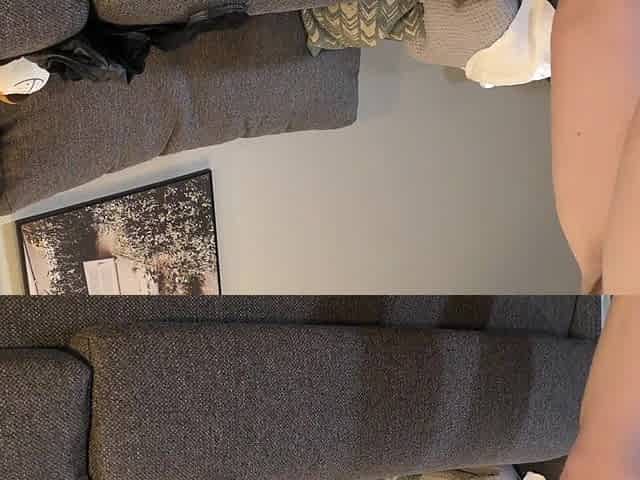 Charming Sexy Curvy All Natural Large Bazookas Large Butt Blond Wife wears Ebony Nylons & prepares for HJ
