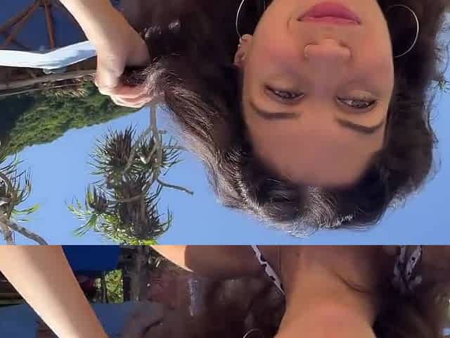Walking With Hot Cum On My Face On A Public Beach Full Of People - Cumwa With Katty West
