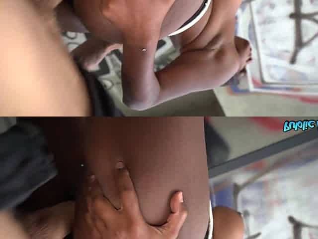 Ebony hot babe sucks BWC