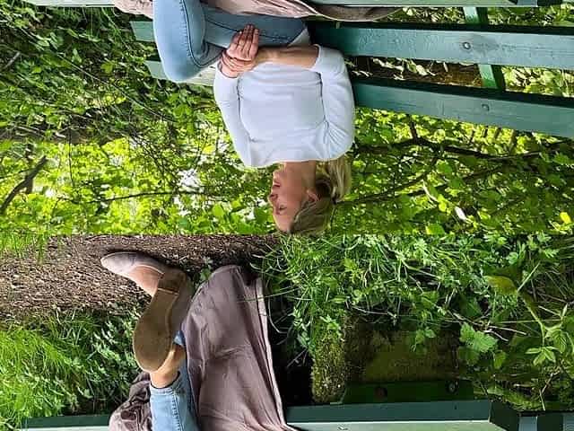 Super sexy blonde Rose goes solo outdoors