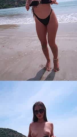 Sexy Beach Chill in Mini Bikini