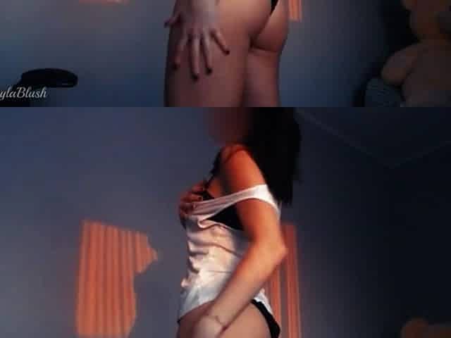 On sunset tiny tan brunette hair teasing u with her sex body