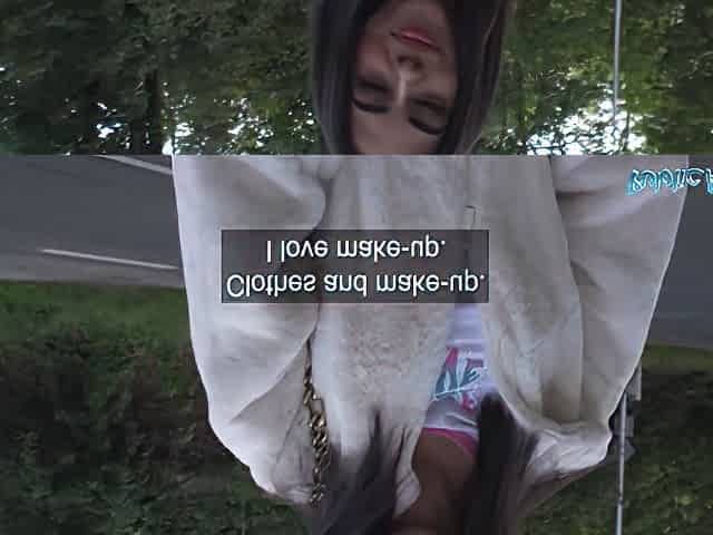 British Brunette Teen With Big Tits Sucks And Fucks After Nearly Getting Run Over By A Runaway