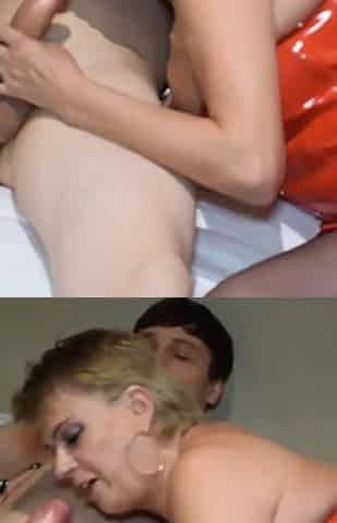 Threesome with Horny Two MILFs Ends with Cum on Tits