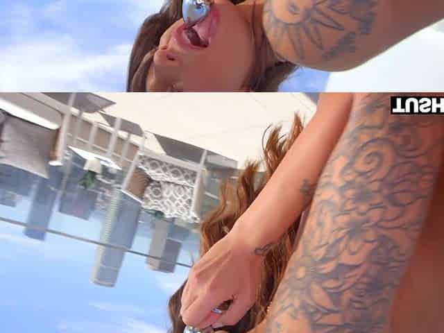 Anal fuck on a balcony with hot teen babe April Olsen