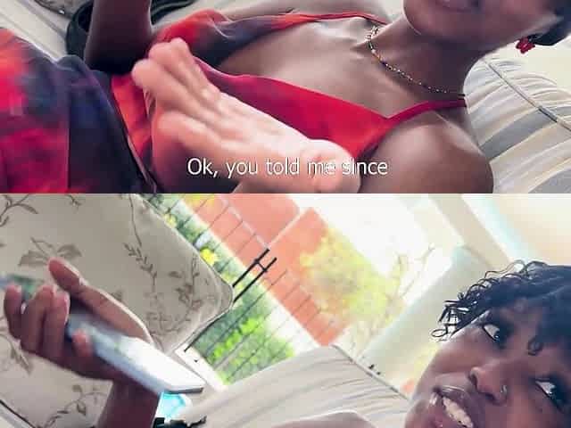 Her BF was blowing up her phone this 18YO EBONY