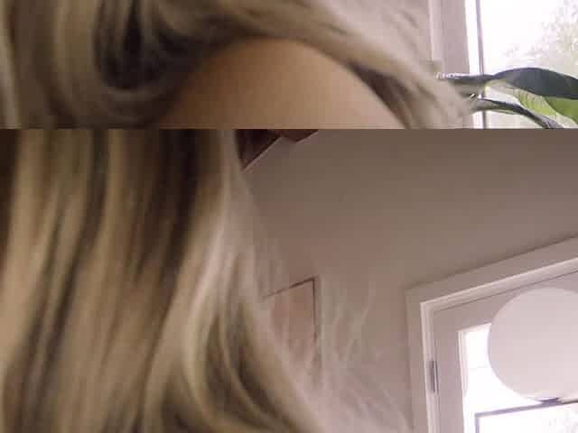 Curvy petite blonde MILF shows big boobs
