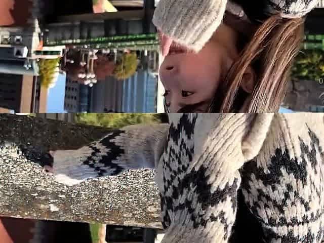 Japanese amateur MILF sucking on dick