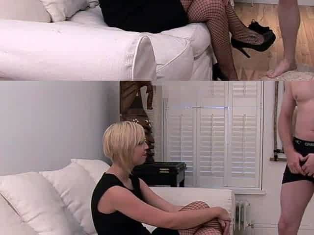 CFNM Lingerie blondie gets doggystyled