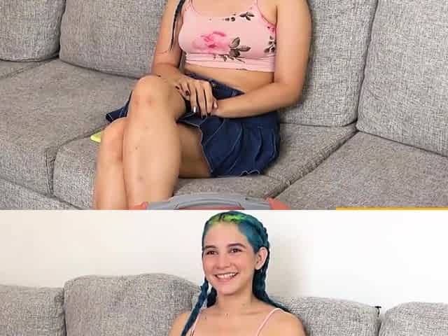 Latina Teen Takes A Hard Fuck From Ripped White Guy
